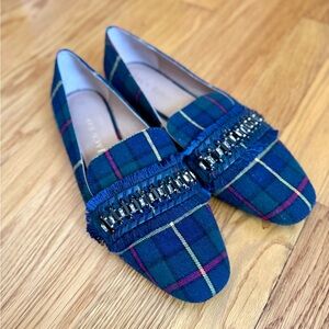 Jack Rogers Plaid Loafers with Embellishments